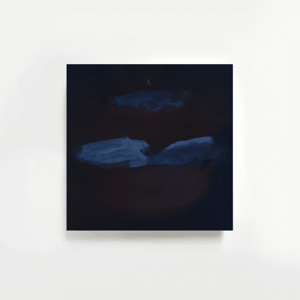 Ellen Siebers - Good April, 8”x8”, oil on shaped birch panel, 2021