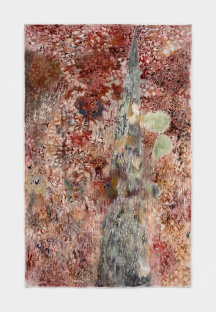 Tree With Lichen 2022 108”h x 72”w (274 x 183cm) Acrylic on unstretched canvas