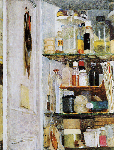 Avigdor Arikha, Studio Cupboard, oil on canvas, 2001, 65X50 cm.