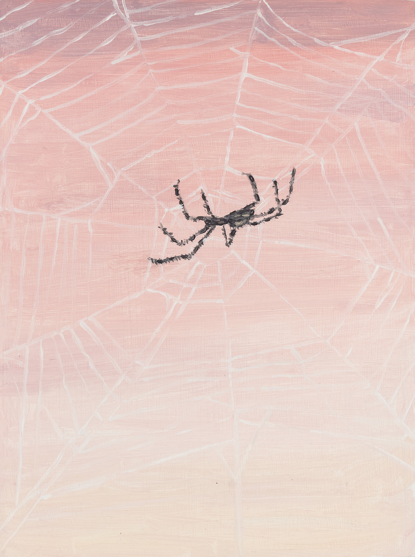 Spider At Sunset, 2021, Oil on cradled wood panel, 12 x 9 inches