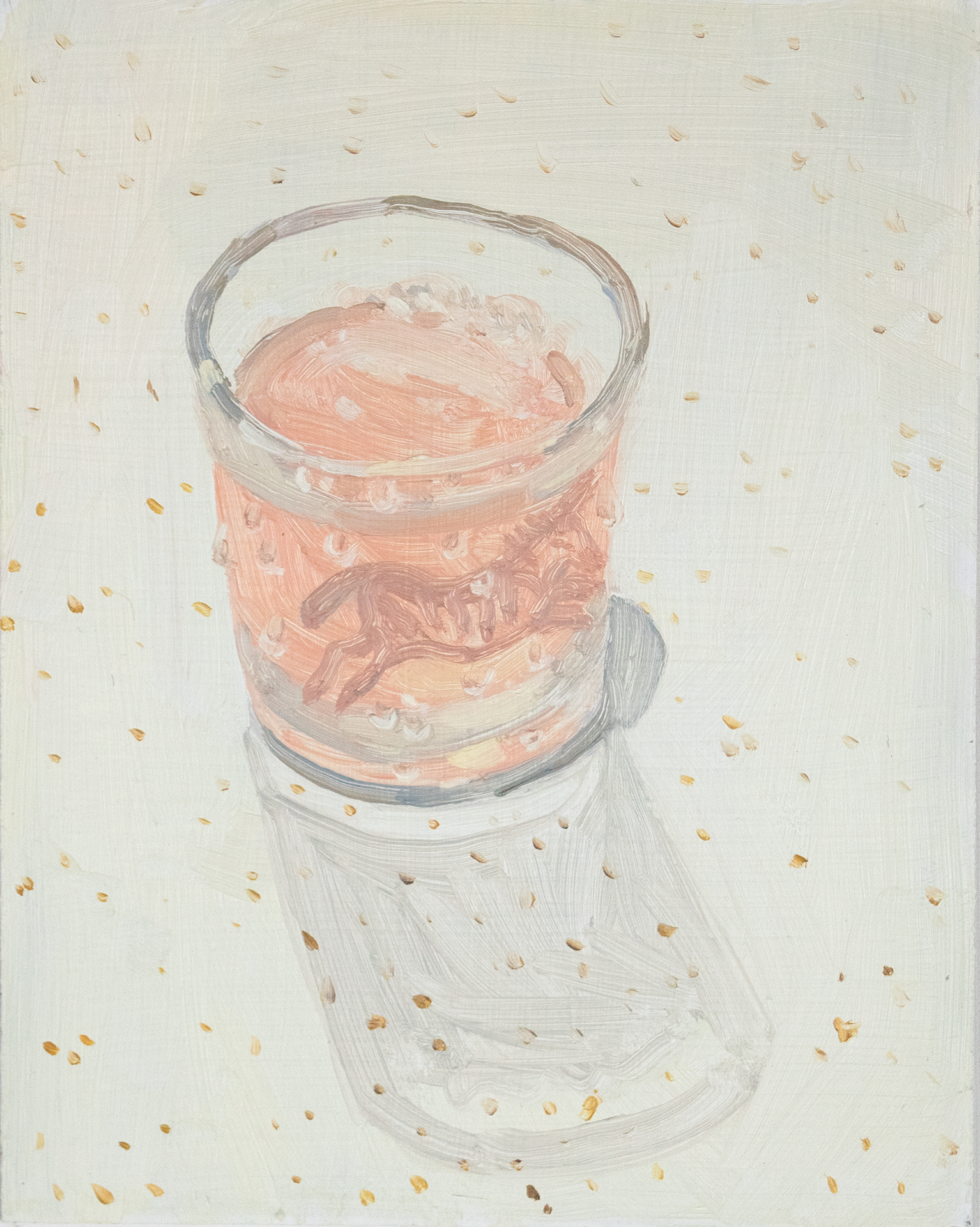 Zebra Glass, 7:04 PM, 2021, Oil on panel, 10 x 8 inches